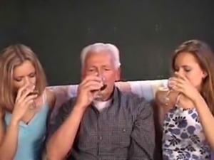 grandpa nailing 2 girls