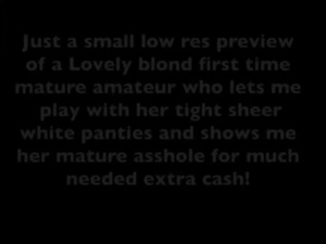 Mature upskirt amateur shows her tight white panties and asshole free