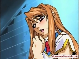 Busty hentai babe gets tied up and fucked