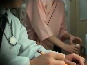 Japanese babe getting big nipped tits teased at the doctors
