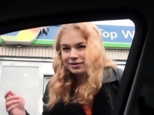 Beautiful teen hitchhiker Nishe pussy banged inside the van
