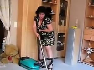 Mature Woman Vacuums Her Dirty Pussy