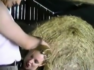 Blonde Girl And A Farmer Fuckng In A Barn