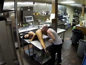 Gianna Nicole fucked in restaurant kitchen