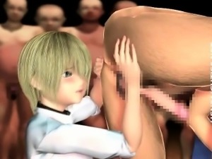Horny 3D hentai cutie eats ass crack