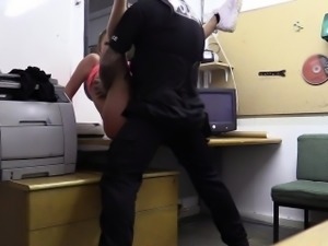 Cocksucking amateur fucked at police office