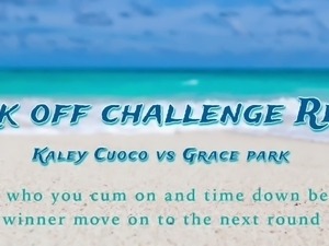 Kaley Cuoco vs Grace park Rd1 jerk off challenge