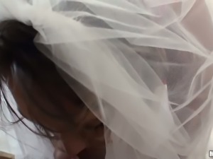 Horny groom fucks delicious raven haired bride Stacey Hopkins in various poses