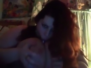 Chunky disgusting fatso wanted to masturbate on webcam after flashing boobs