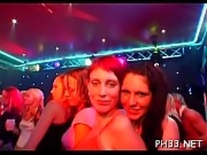 Yong beauties in club are cheerful to fuck