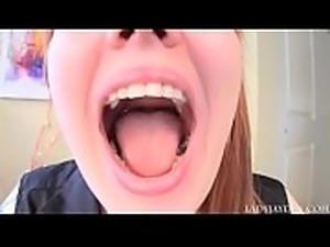 Lady Jayden&#039_s mouth tonsils &amp_ teeth close up