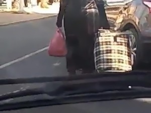 Arab mature women Big ass Walking in street
