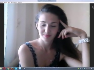Intimate communication on Skype with a beautiful girl