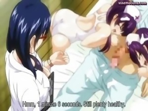 Horny anime nurses getting cumshot
