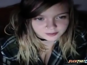 busty teen flashes her boobs on webcam