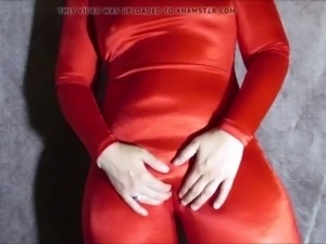 Mature pawg hot wife in shiny spandex catsuit bodysuit lycra