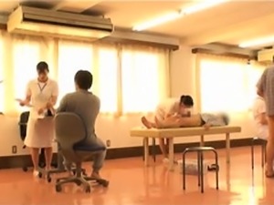 Stacked Japanese nurse in uniform can't resist a meat pole