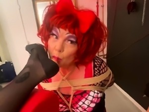 Dominant lesbian milf in lingerie gets her pussy eaten out