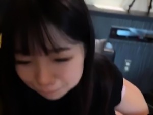 Asian amateur girlfriend gives a blowjob pov HD