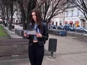 Adorable brunette teen puts her sex skills to the test