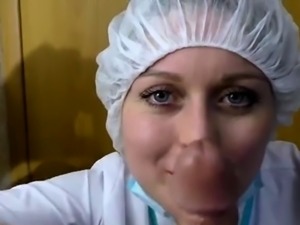 Doctor Girl Handjob And Sucking Dick - Cumshot - Catinred