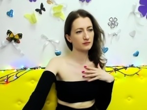 Amateur babe flashing part of tits on webcam show
