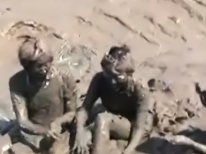 Hot outdoor lesbian threesome