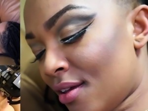 Naomi is a hot black girl who orgasms